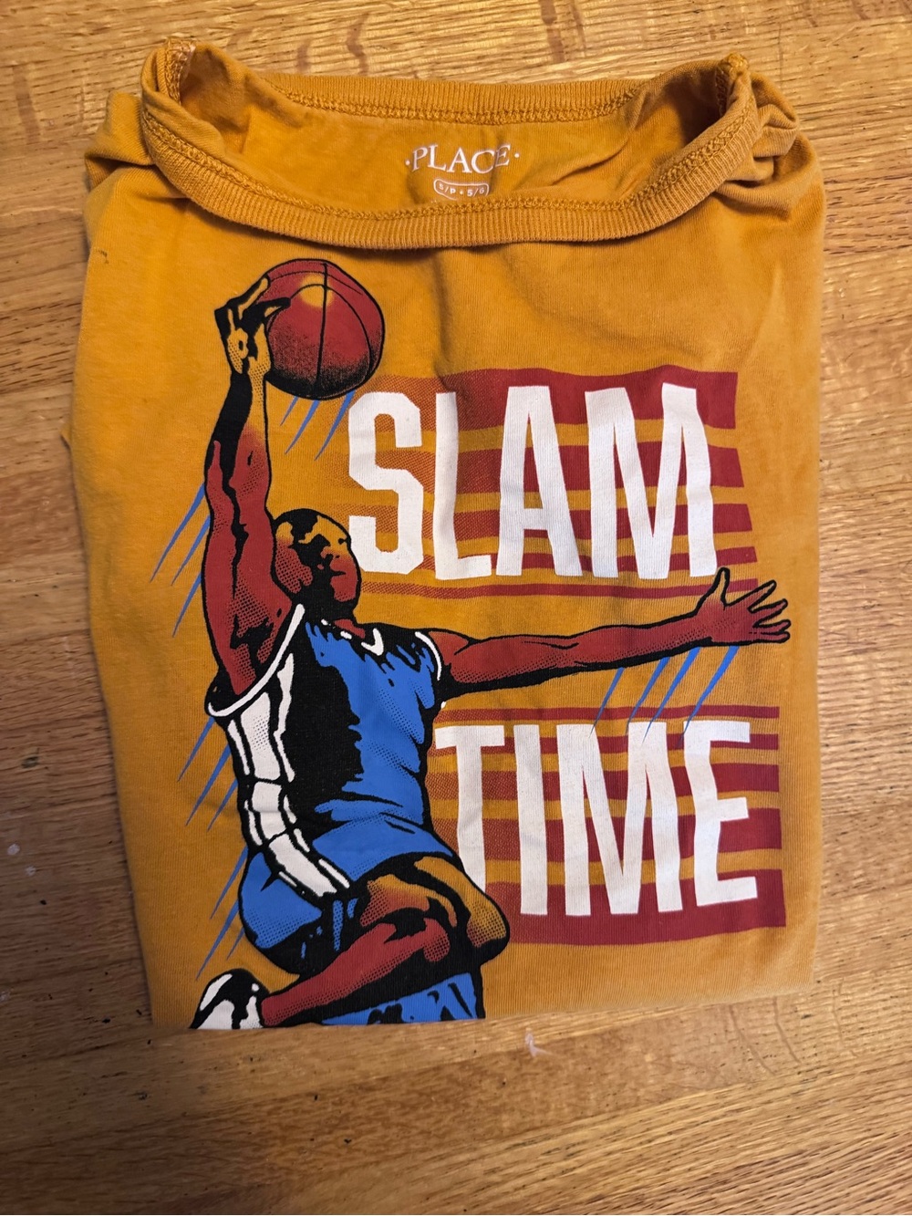 The Children's Place Mustard Yellow "Slam Time" Basketball Graphic Tee